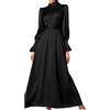 Vhersily Vestito Lungo Autunnale 2024 con Maniche Lunghe a Palloncino Vita Stretta e Design Minimalista per Look da Fata - Abiti Eleganti Donna Cerimonia Autunno Cinturata in Tessuto Monocromatico