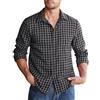 COOFANDY - Camicie a quadri da uomo, a maniche lunghe, in flanella, vestibilità normale, con bottoni, casual, a quadri, per esterni, Nero-Grigio, XXL