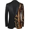 PYJTRL Uomini Moda Viola Colorato Velluto Lustrini Blazer (46, Black)