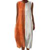 Generico Abito Lungo Estivo Donna in Lino e Cotone Mussola, Vestito Ampio e Leggero Senza Maniche, Abito da Spiaggia Traspirante con Stampa Floreale Vintage, Casual Boho Elegante (19,XXL)