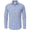 AMZHOTER Camicia da Uomo per Oktoberfest Camicia a Quadri Maniche Lunghe per Costume Tradizionale Maniche Corte in Cotone Blu XL