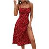 YGMNQAL Vestito Fiori Donna Abito da Donna Estivo Elegante con Scollo a V, Sexy, con Bretelle e Spacco Floreale, Comodo Abito da Donna(Color-5,S)