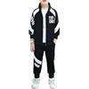 TiaoBug Completo Sportivo Bambino Ragazzo Sweatsuits Tracksuits Autunno Invernale Tuta Sportiva da Ginnastica Allenamento Giacca Sportiva con Cerniera + Pantaloni della Tuta Nero 7-8 anni