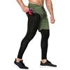 DAIHAN Pantaloni Sportivi a Compressione Pantaloncino Uomo Fitness 2 in 1- Pantaloni Lunghi e Pantaloncini Palestra - Tight Sportivo Leggero per Corsa, Sport, Palestra e Basket