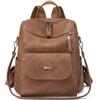 KYSUN Zaino Donna in Pelle PU, Borsa Zaino Donna Impermeabile Zaini Casual Daypack Scuola Antifurto Borse a Zainetto, Zaino Scuola Zaino da Viaggio Donna Moda, Zainetto Donna Elegante per Lavoro (Marrone)