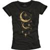 MAKAYA Maglietta Donna Manica Corta con Motivo Luna Sole Stelle Top Estivo Casual T-Shirt Sportivo