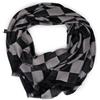 Emila Sciarpa uomo nera elegante pashmina foulard leggero fular fantasia a scacchi da signore per ragazzo ragazza donna in seta morbida di moda lavoro primavera estate 2025 Nero