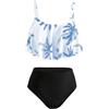 Keyck Ragazze Bikini Set Due Pezzi Costume da Bagno per Bambina Ruffle Bustier Bikini Slip Asciugatura Rapida Costumi da Bagno Mare Spiaggia Piscina Surf per Bambini 9-10 Anni, Blu