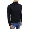 Evoga Maglione Dolcevita Uomo Invernale Nero Slim Fit Casual Formale