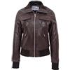 House Of Leather Giacca bomber da donna in vera pelle vestibilità slim blouson Motto, Marrone, 44
