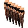 Geyoga 6 Paia Calze a Rete in Pizzo da Donna Nero Autoreggenti Collant con Bretelle da Ragazza (Stile Classico)