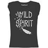 thedifferent New T-Shirt Donna Fiammata Wild Spirit Piuma Spirito Libero Idea Regalo