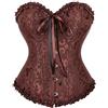 Shyllin Corsetto per Donne, Corpetto Top in Pizzo, Sexy Burlesque Overbust Corsetti Bustino Vintage Gotico Nero,Halloween Carnevale Natale balli feste (IT, Testo, S, Regular, Regular, Brown)