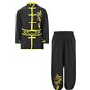 Oyolan Unisex Abbigliamento Arti Marziali Tai Chi Bambino Costume Cinese Tradizionale Vestito Kung Fu 3-16 Anni, Nero , 3-4 Anni