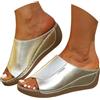 Generico Scarpe Estive Donna, Ciabatte Donna Estive Ortopediche Sandali Pelle Anatomiche Eleganti, Zeppa Antiscivolo Supporto Arco per Casa e Spiaggia Scarpe Trekking Pantofole37