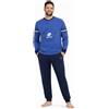 LOTTO homewear Pigiama Uomo Cotone Lungo Mezza Stagione Stile Sportivo - Stagione Primavera Estate (IT, Testo, M, Regular, Regular, Bluette 81)