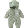 Generisch Bambino Orso Vestito Neonato Inverno Cappotto Caldo Cappuccio Tuta Per Ragazzi, verde, 12-18 Mesi