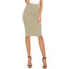 EXCHIC Donna Elegante Business Solido Elastico a Vita Alta Bodycon Midi Matita Gonna(XL, Cammello)