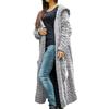 generic Cardigan Lungo con Cappuccio da Donna, Casual, Lavorato a Maglia a trecce, Aperto sul Davanti, Cappotto Spesso Autunnale e Invernale con Tasche