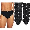 Intimo College Slip Uomo in Puro Cotone Jersey Premium Traspirante Prodotte in Italia Anallergiche Testate Contro i Cattivi odori Made in Italy 12/6/3 Pezzi (3XL, 12pz Nero)