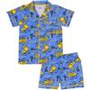 Minions, Cattivissimo Me/Despicable Me, 100% Cotone con Bottoni Pigiama a Maniche Corte, Blue, Blu