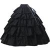 BEAUTELICATE Sottogonna Sposa Lungo per Nozze Gonna 4 Cerchio Donna per Abito Sottoveste Abito da Sera con 5 Strati Balze Gonna Rockabilly Hallowen Matrimonio Carnevale