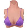 Vnmcry Seno in Silicone Realistici Petti Finti Riempito di Gel Mezzo Corpo Falso Petto Finto per Uomini Crossdresser Transgender Mastectomia Protesi (Abbronzata - C Cup)