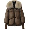 MJGkhiy Piumino Donna Invernale Corto Curvy Elegante Puffer Jacket Con Pelliccia Collo Piumini Imbottita Caldo Giubbino Trapuntato Autunnale Moda Cappotto Con Zip Comodo Giacca Antivento