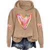 Generic Felpe con cappuccio da donna morbide con cappuccio caldo maglione largo da donna stampa cuori San Valentino felpa a maniche lunghe abiti da allenamento a maniche lunghe 2025 autunno felpa alla moda da