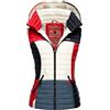 Navahoo Shadaa Multikulti Gilet trapuntato da donna, leggero con cappuccio rimovibile, stile colour blocking, taglie XS-3XL