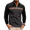 Ryehack Polo Uomo 1/4 Zip Casual Top Manica Lunga Maglietta Raglan Cotone Camicia Golf Regular Fit S-3XL