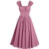 NZYIHAO Abito medievale da donna, senza maniche, corsetto, stile gotico, rinascimentale, a vita alta, linea ad A, abito da ballo, vintage, corpetto vittoriano, Halloween, carnevale, feste