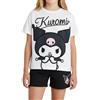 Hello Kitty Kuromi Completo da Ragazze, Set di 2 Pezzi Maglietta a Maniche Corte e Pantaloncini, Taglie 4 a 10 Anni (Nero, 10 Anni)
