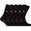 Lyle & Scott Uomo Confezione Da 5 Calzini Liam Premium, Black, One Size