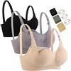 Seitop SOTP 3 PCS Reggiseno Allattamento Senza Ferretto con Estensione Reggiseno Bra Donna Morbido e Traspirante Reggiseno Senza Cuciture Premaman Reggiseni - M