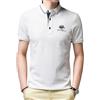 DAIHAN Polo Manica Corta Golf Tennis Polo Shirt Estiva per Uomo Casual Confortevole Sport Basic Slim Fit T-Shirt,Bianco,XXL