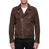 BARONE Giacca Pelle Uomo in Vera Pelle, Chiodo Oleato, Giubbotto Made in Italy, Stile Moderno (IT, Testo, XXL, Regular, Regular, Marrone)
