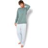 TRAMAS+ Pigiama Uomo in 100% Cotone, Pigiama Uomo Completo Lungo con Maniche Lunghe, Comodo e Traspirante - XXL, Cuadro Albus Verde