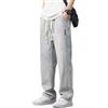 Generic Jeans Estivi da Uomo, Sottili e Larghi, Stile retrò Americano (Bianco Chiaro,L)