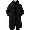 ANUFER Uomo Termico Cotone Imbottito Giacca Parka Media Lunghezza Incappucciato Inverno Trench Cappotto