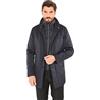 Ciabalù Giaccone Elegante Uomo Impermeabile Invernale Giubbotto Lungo in Tessuto Tecnico (52, Blu)