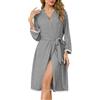Sopesil Accappatoio Donna Leggero con Maniche 3/4 e Tasche Kimono con Scollo a V Lunghezza Sotto il Ginocchio Ideale per Spa Sauna e Casa Taglie S-XXL