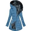 Valtorixia Cappotti invernali per le donne con cappuccio foderato in pile spesso piumino Sherpa giacche calde alla moda abiti 2025 vestiti, Blu, S