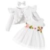 Yoolhamy Bambina Vestito e Cardigan Set Manica Lunga Cotone Principessa Tutu Abiti con Cappotto Outfit per Bambine