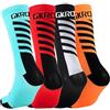 GKRQ Calzini sportivi, confezione da 4 paia, multicolore (verde, rosso, nero, rosa), traspiranti, per ciclismo e corsa, Blu chiaro rosso nero arancione, 39-44