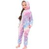 KAKU NANU Tutina per Bambine Unicorno Arcobaleno Pile soffice Tuta da Notte per Bambine Unicorno Rosa Viola Regali