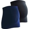 mama band Mamaband, fascia addominale per gravidanza + confezione da 3 di espansori per jeans, scaldaschiena e copriaddome per donne incinte, fascia elastica Blu scuro/Nero Large