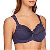 MELENECA Donna Reggiseno Pizzo Minimizer Taglie Forti Cinghie Imbottite Coppa Piena con Ferretto Blu 9D