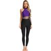 Aislor Donna Ginnastica Leotards Body Danza Claasica Paillettes Tuta Intera da Pattinaggio Artistico Senza Manica Tutina Completo da Balletto Ballo Latino Viola A S