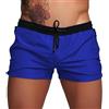 SimidunEUR Costume da Bagno, Uomo Pantaloncini Sportivi Asciugatura Rapida Pantaloni Corti da Corsa Calzoncini da Surf sulla Spiaggia con Fodera in Mesh e Tasche,Nero-Blu,XS